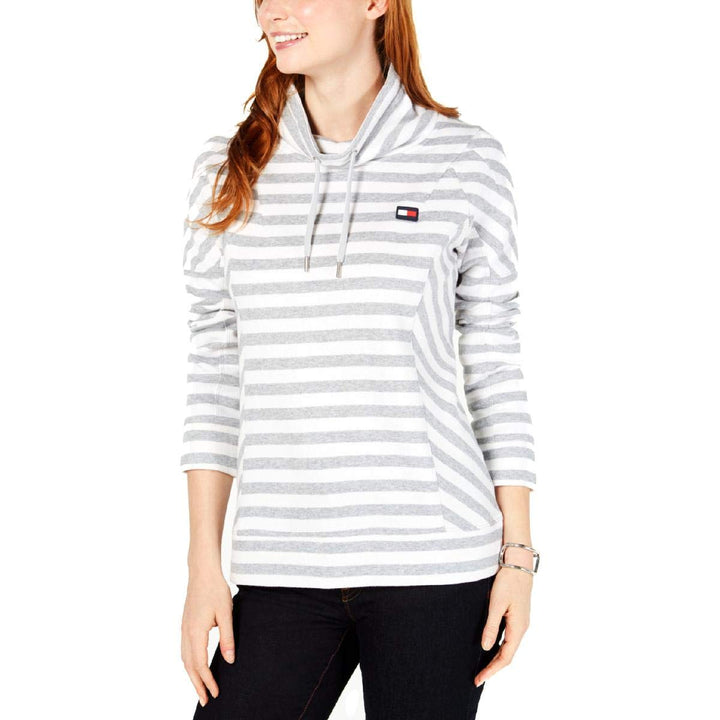 Tommy Hilfiger Womens Striped Funnelneck Top