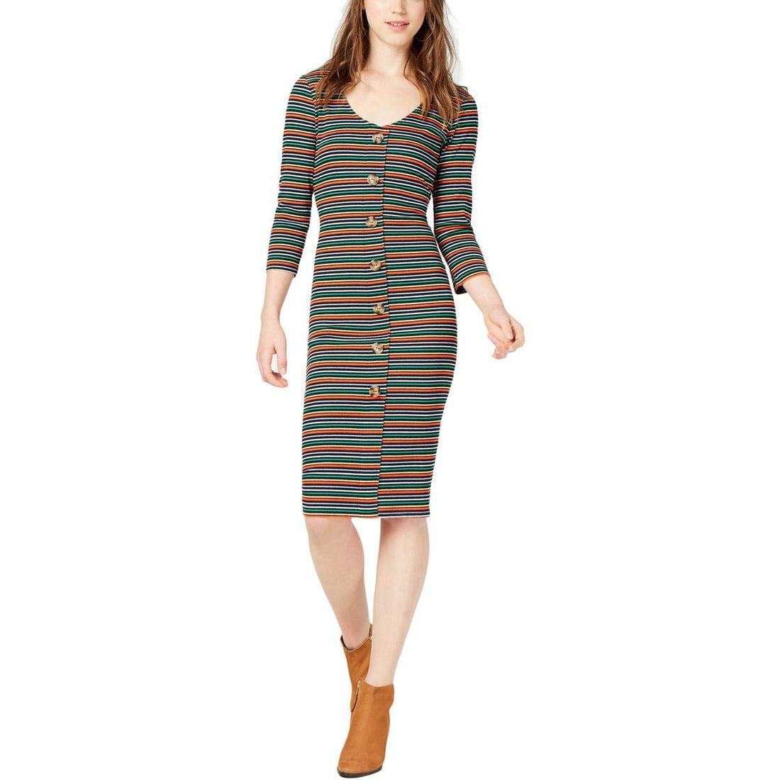 Ultra Flirt Juniors Striped Bodycon Dress