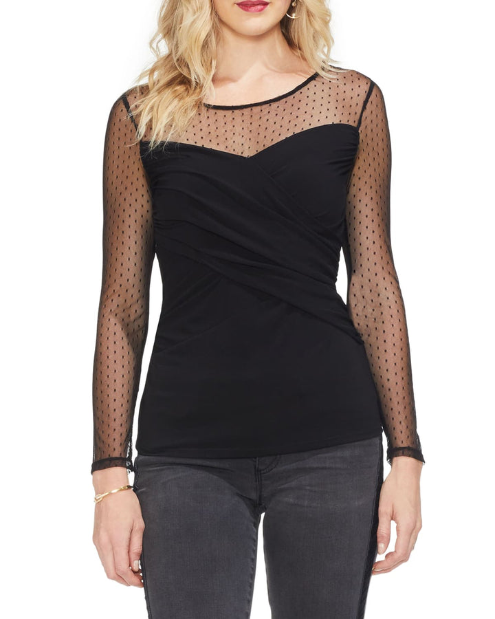 Vince Camuto Womens Crossover Illusion Top