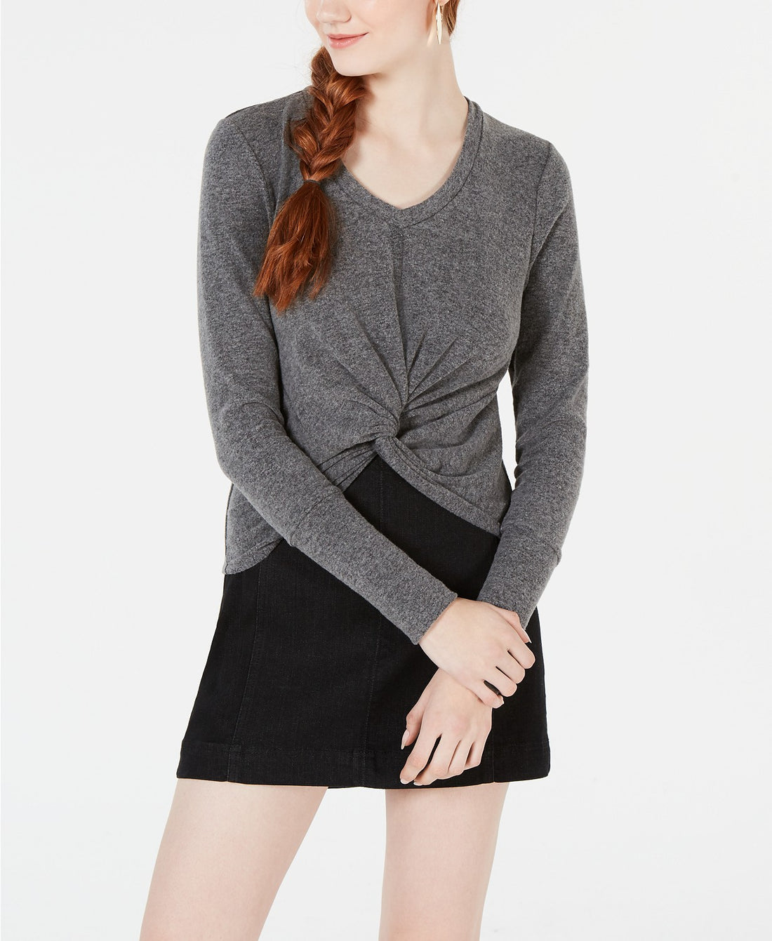 Xoxo Juniors Twist Front Long Sleeves Crop Sweater