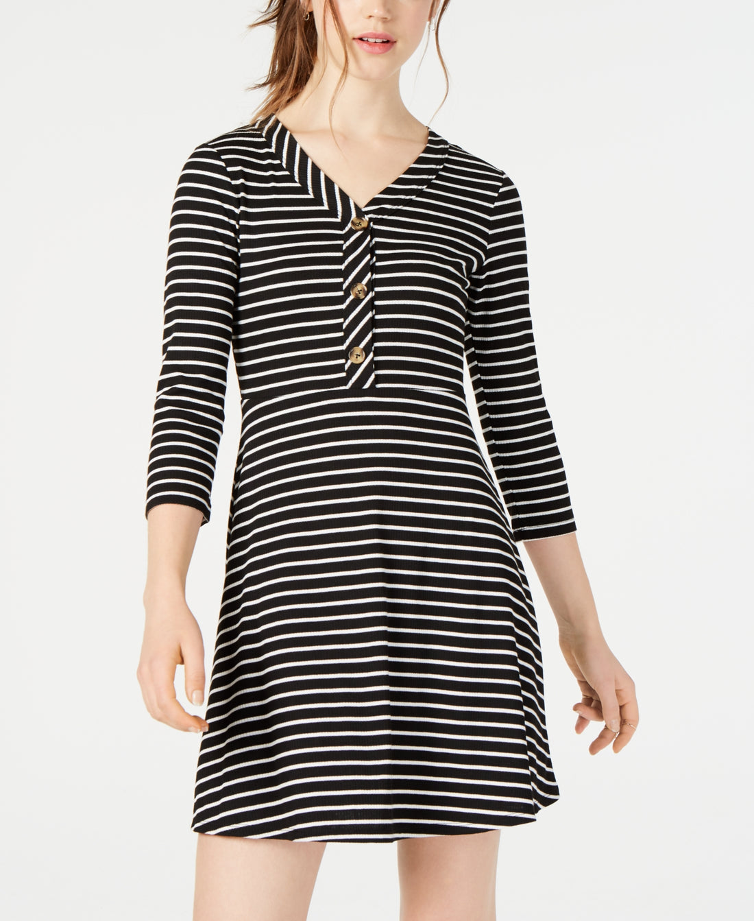 Ultra Flirt Juniors Striped Fit And Flare Dress