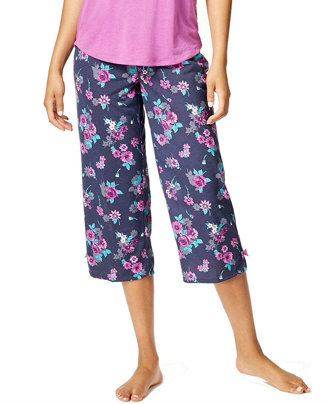 Jenni by Jennifer Moore Womens Printed Cropped Pajama Pants