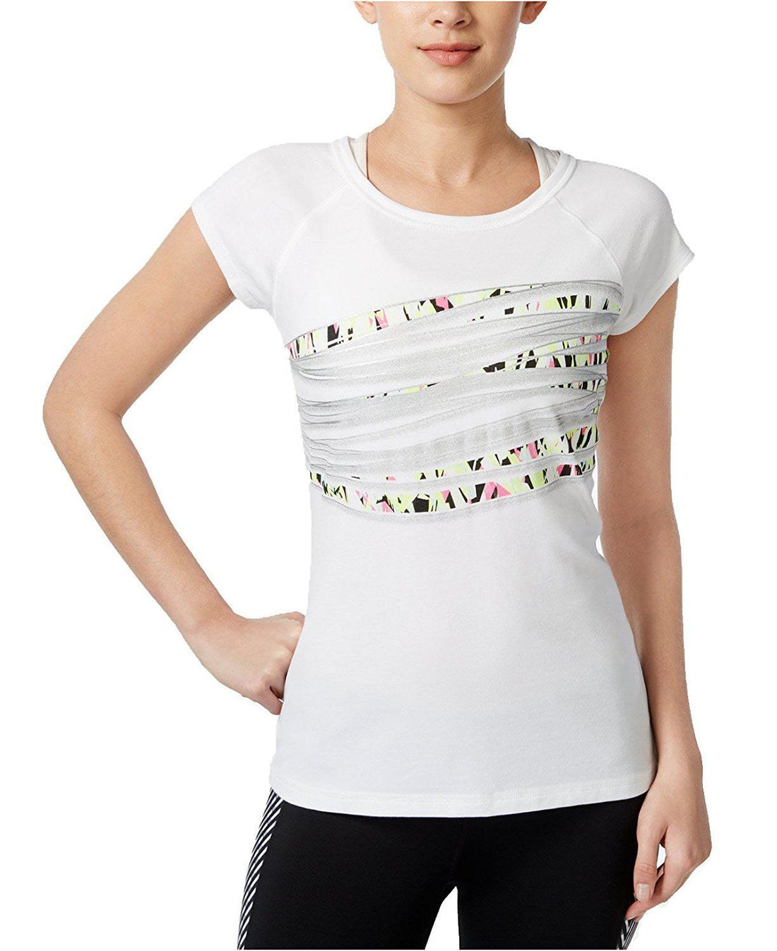 Ideology Womens Graphic Short Sleeve T-Shirt