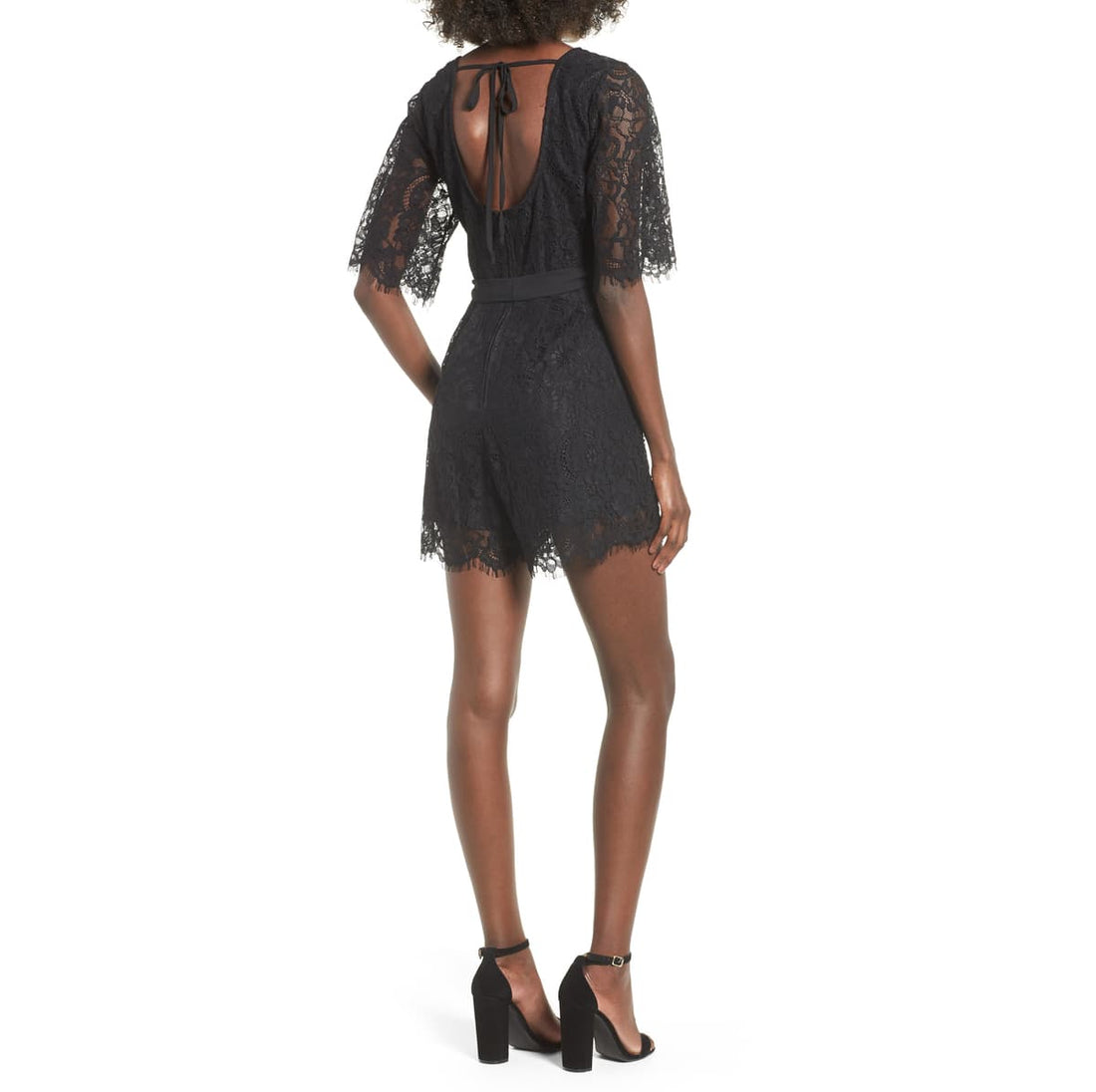 Trixxi Juniors Surplice Lace Romper