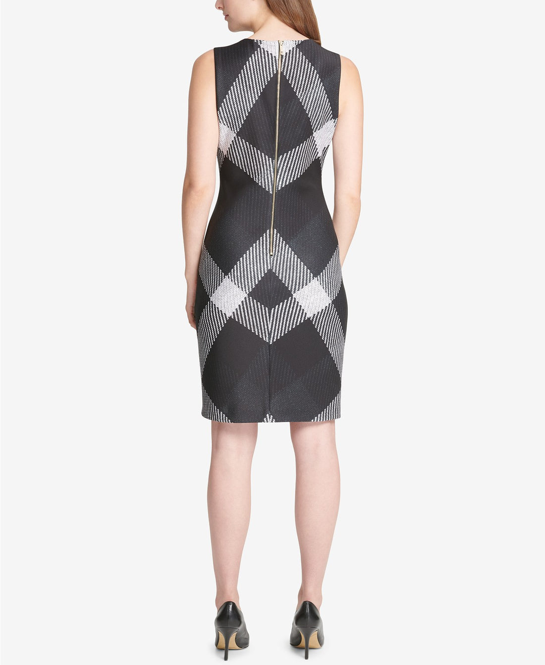 Tommy Hilfiger Womens Sleeveless Plaid Dress