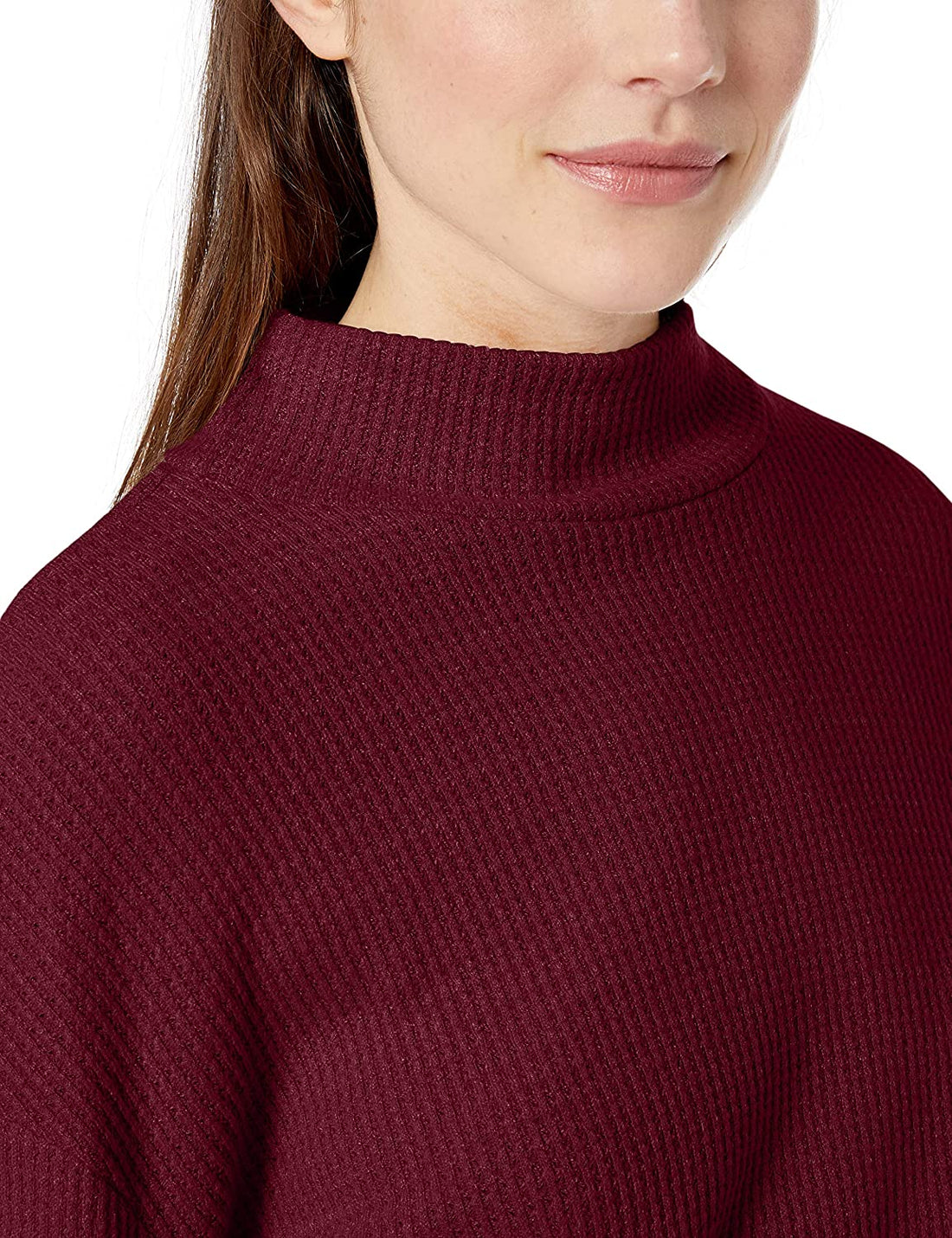 William Rast Womens Elle Thermal Tied Turtleneck Top