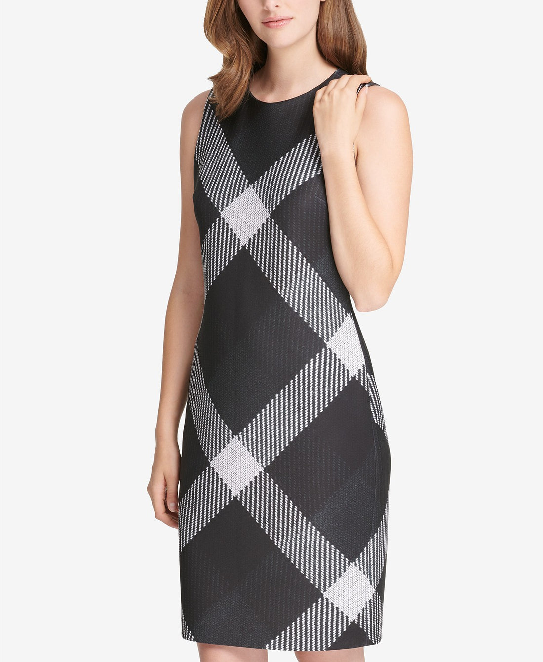 Tommy Hilfiger Womens Sleeveless Plaid Dress