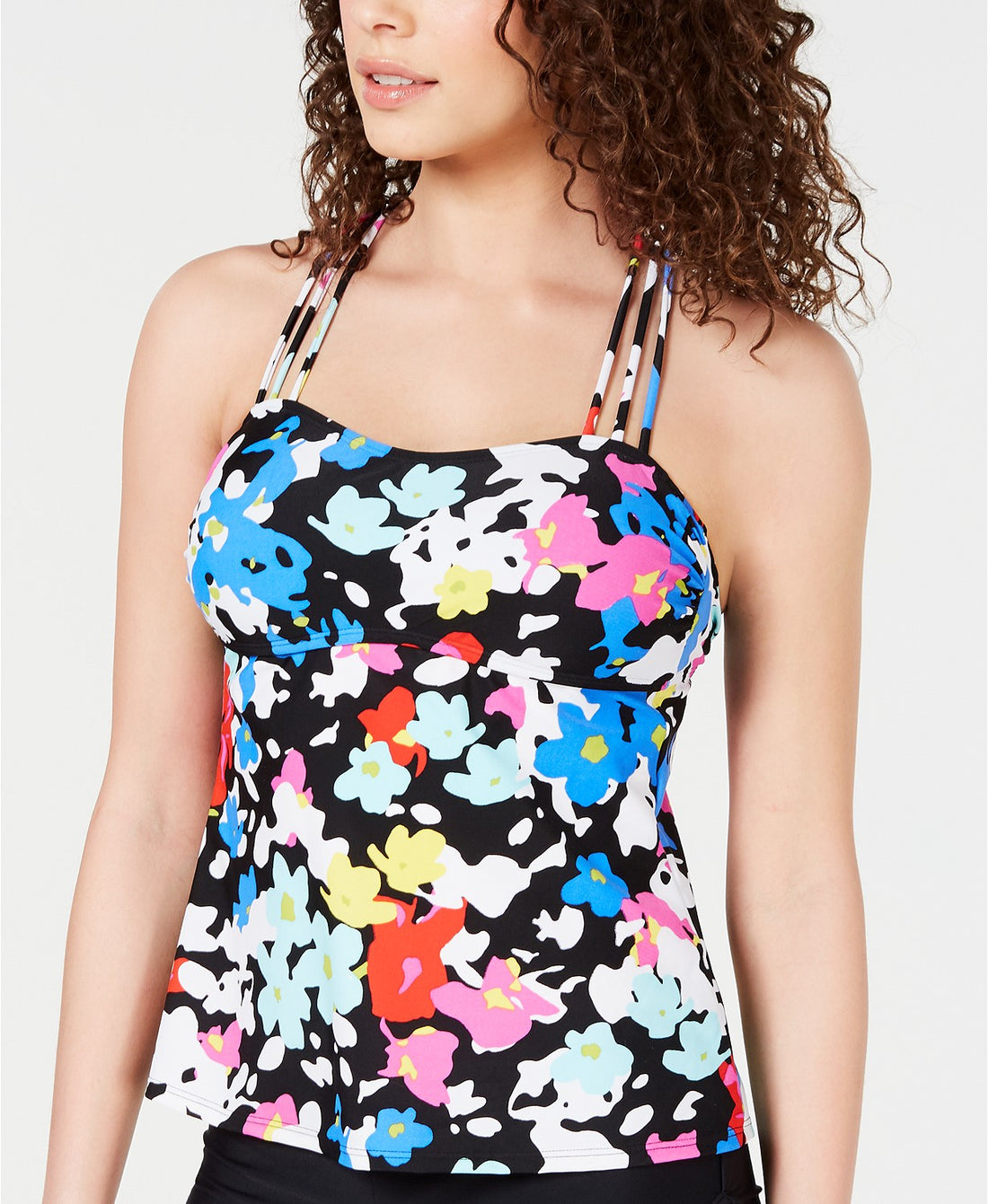 Hula Honey Juniors Morning Glory Printed Tankini Top