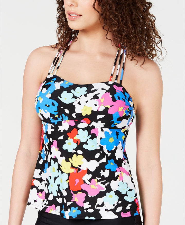 Hula Honey Juniors Morning Glory Printed Tankini Top