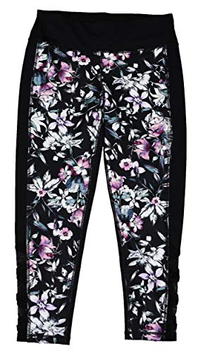 Ideology Womens Printed Mesh-Inset Ankle Leggings