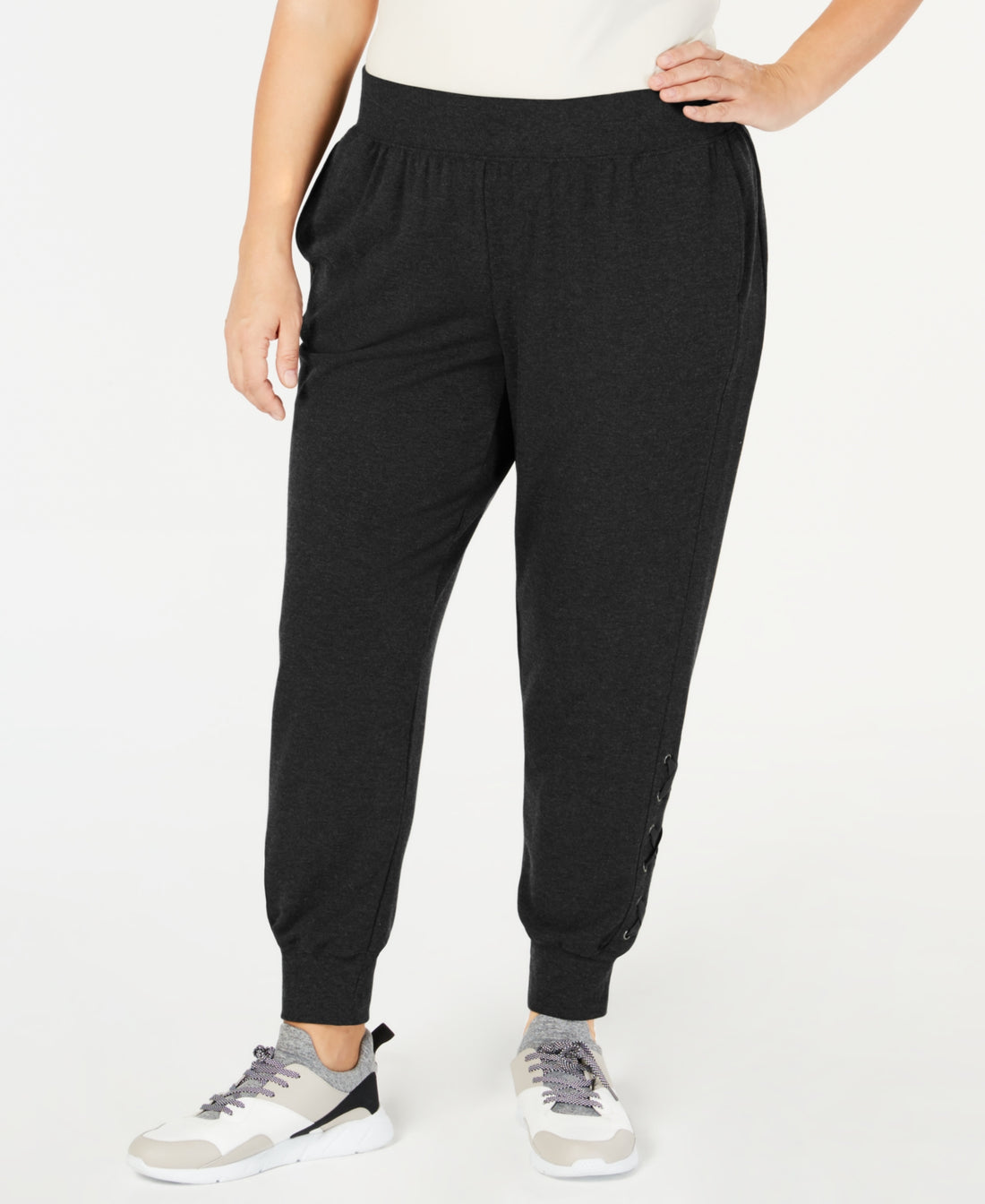 Ideology Womens Plus Size Lace-Up Joggers