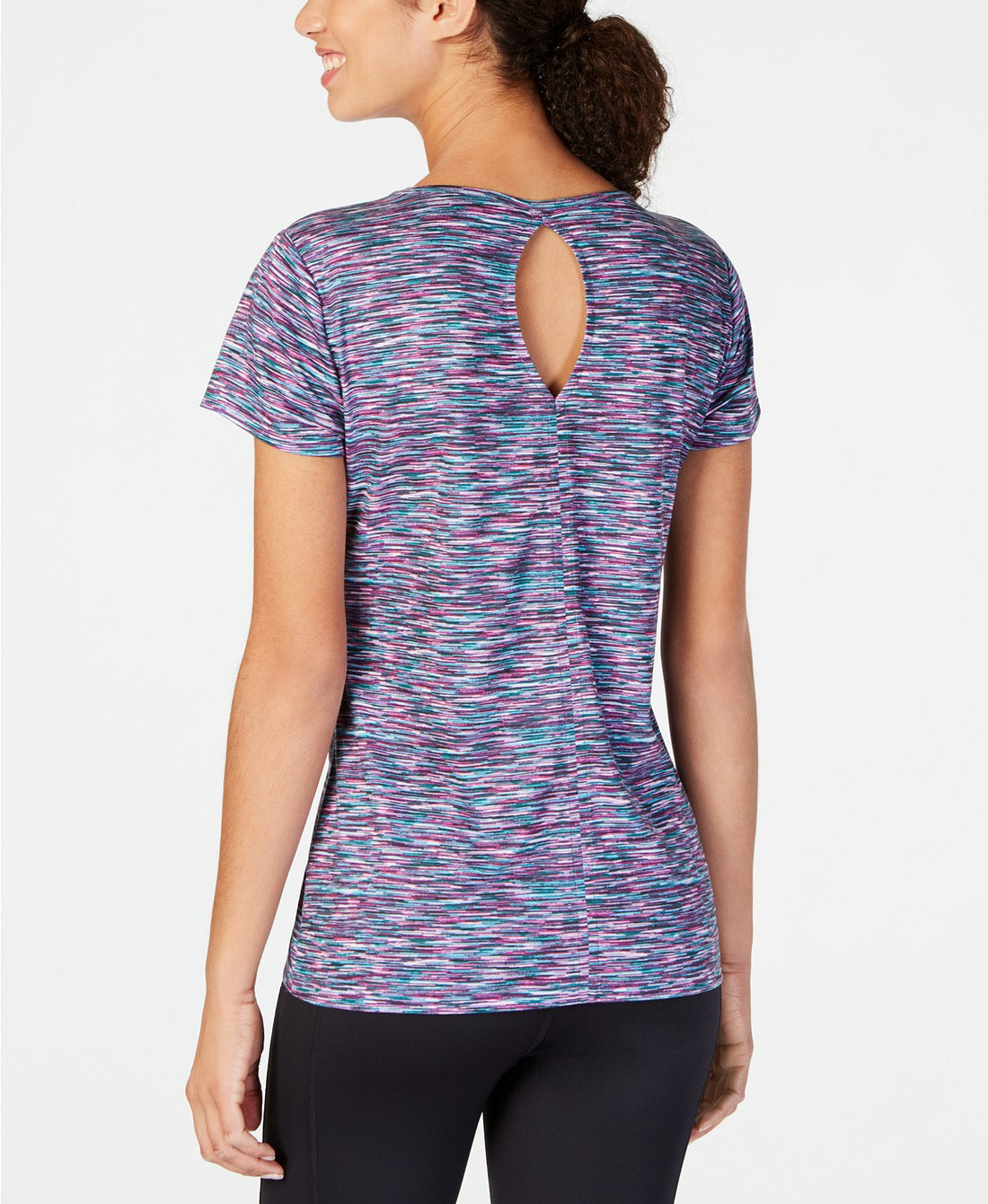 Ideology Womens Space-dyed Keyhole-back Top