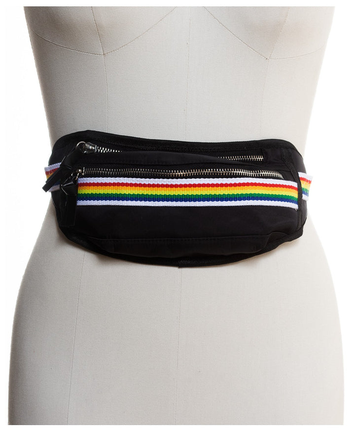 INC International Concepts Womens Rainbow Striped Nylon Plus-size Belt Bag