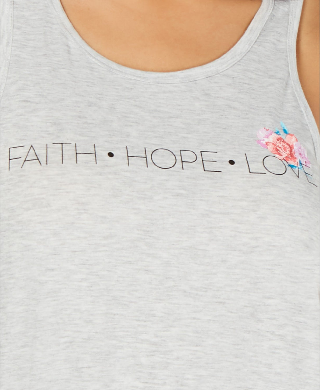 Ideology Womens Faith Hope Love Cross-back Tank Top