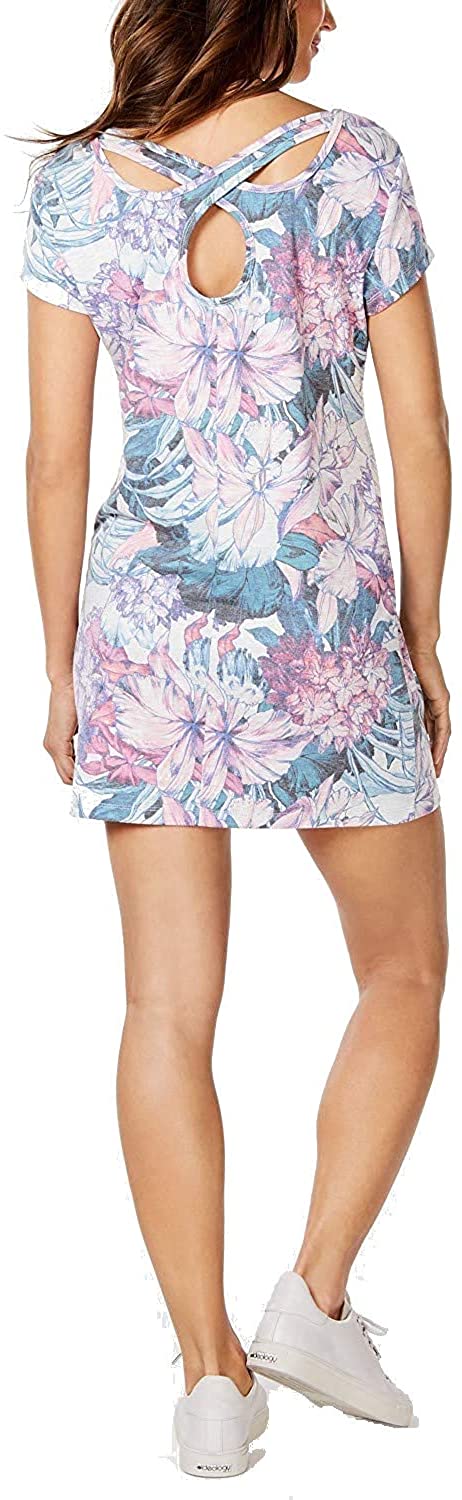 Ideology Womens Hibiscus-print Keyhole Tunic