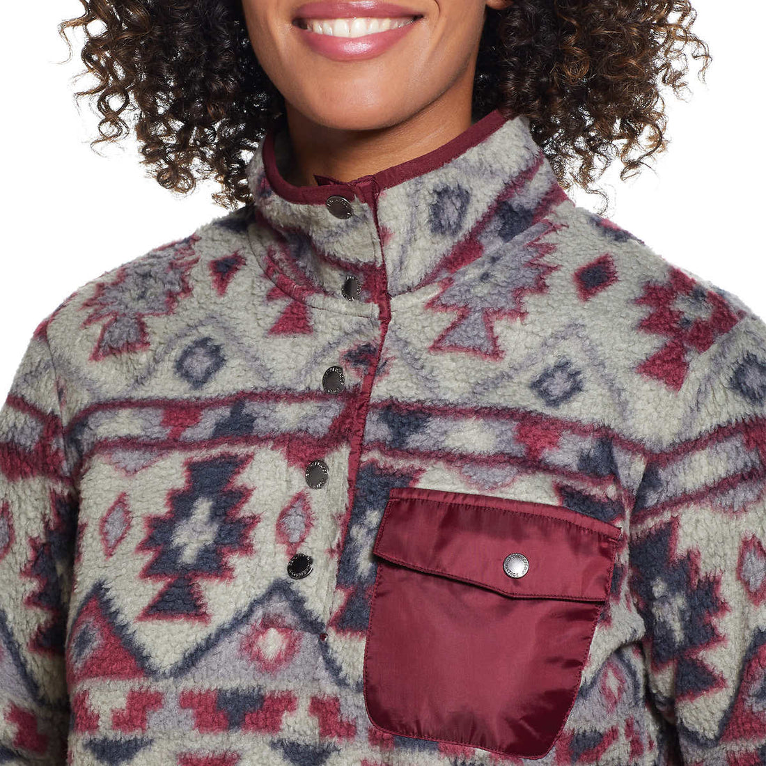 Weatherproof Vintage Womens Printed Fleece Pullover