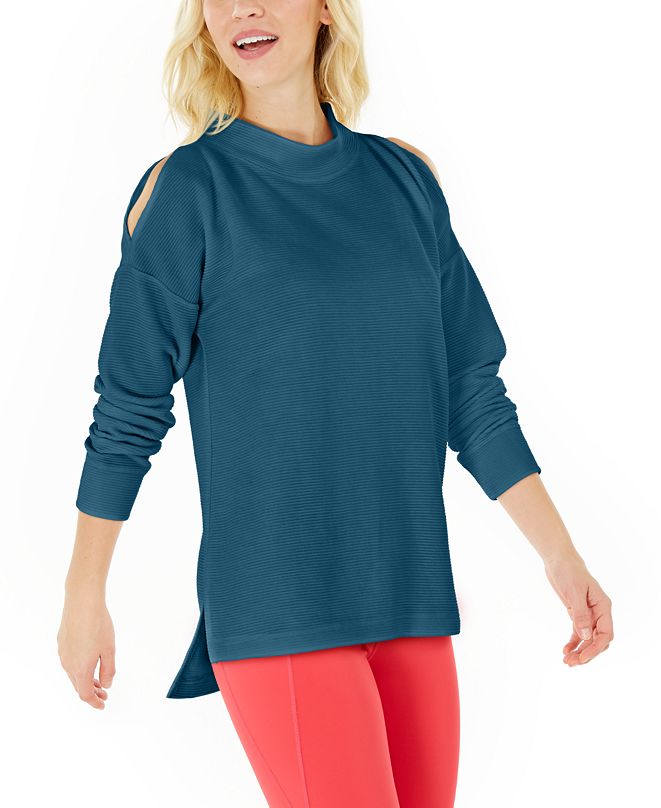 Ideology Womens Cold-shoulder Vented Top