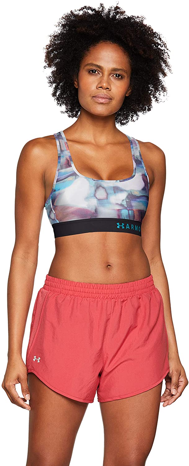 Under Armour Womens Mid Crossback Print Sports Bra