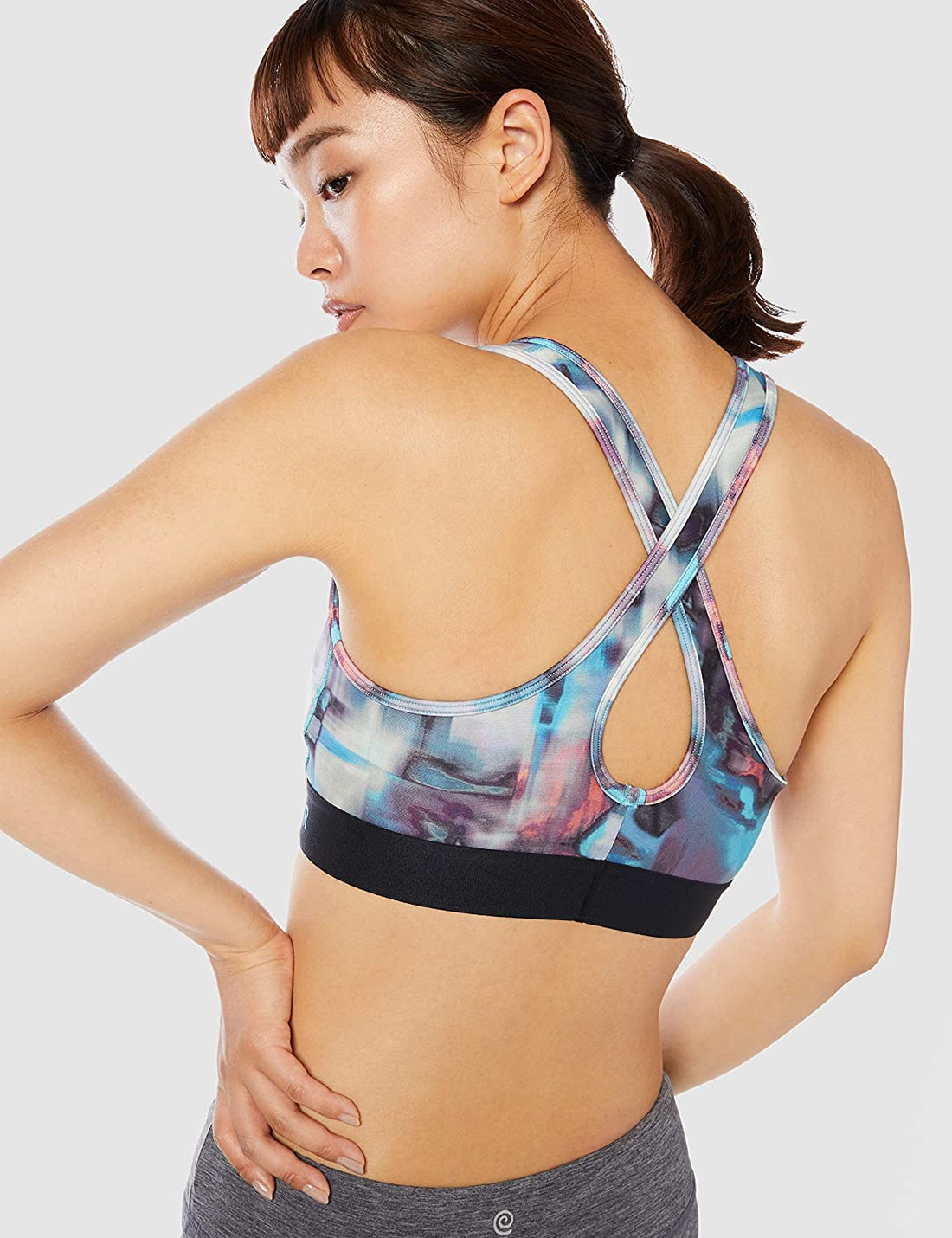 Under Armour Womens Mid Crossback Print Sports Bra