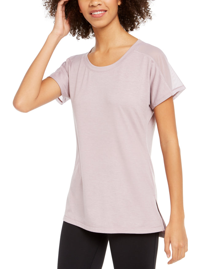 Ideology Womens Mesh-trimme T-shirt