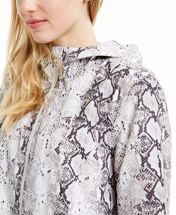 Ideology Womens Snake-print Hooded Jacket