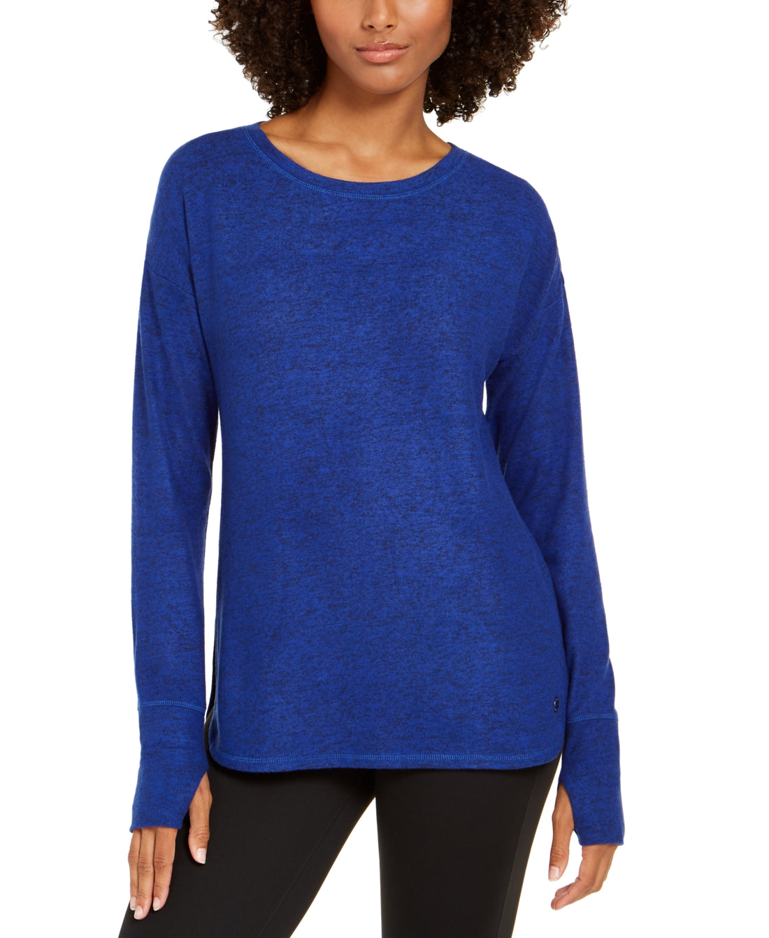 Ideology Womens Heathered Long Sleeve Top