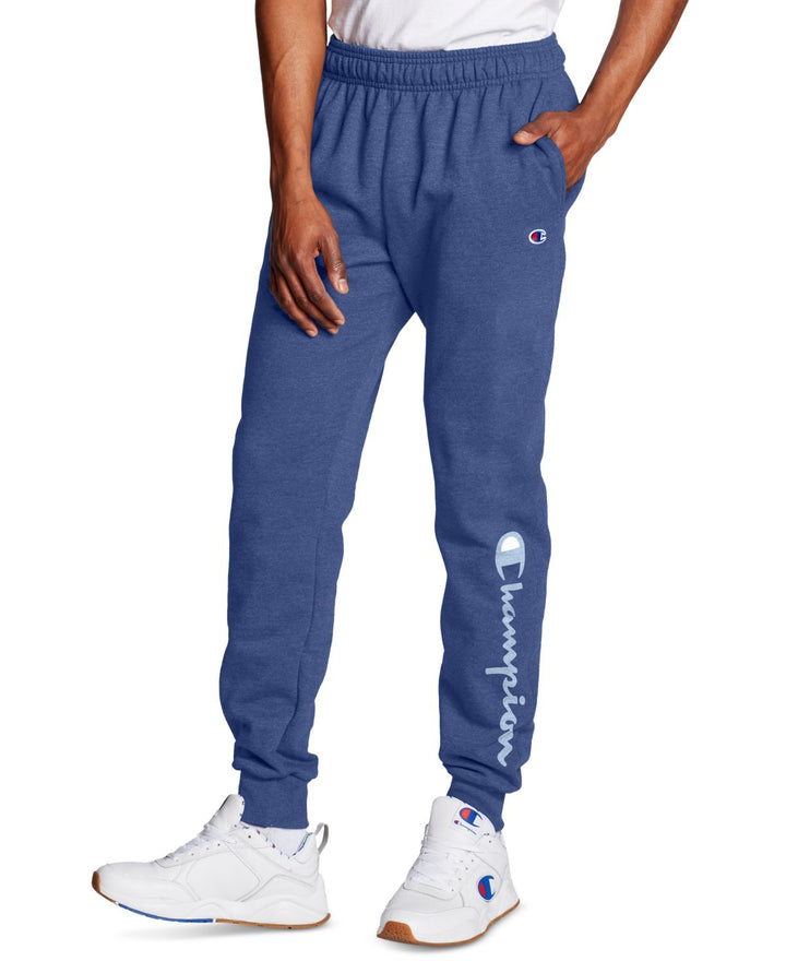 Champion Mens Powerblend Fleece Jogger Pants,Sku Blue,Medium