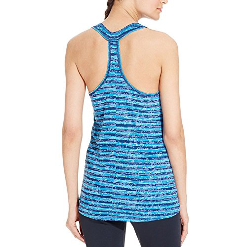 Ideology Womens Striped T-Back Burnout Tank Turq Stripe Medium