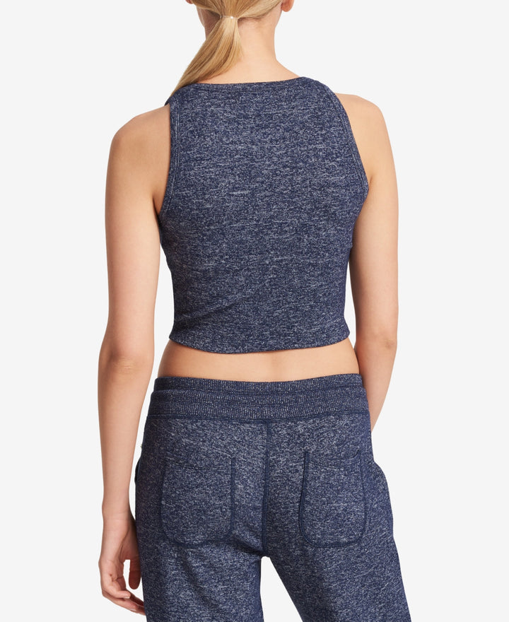 DKNY Womens Sport Cropped Melange Tank Top