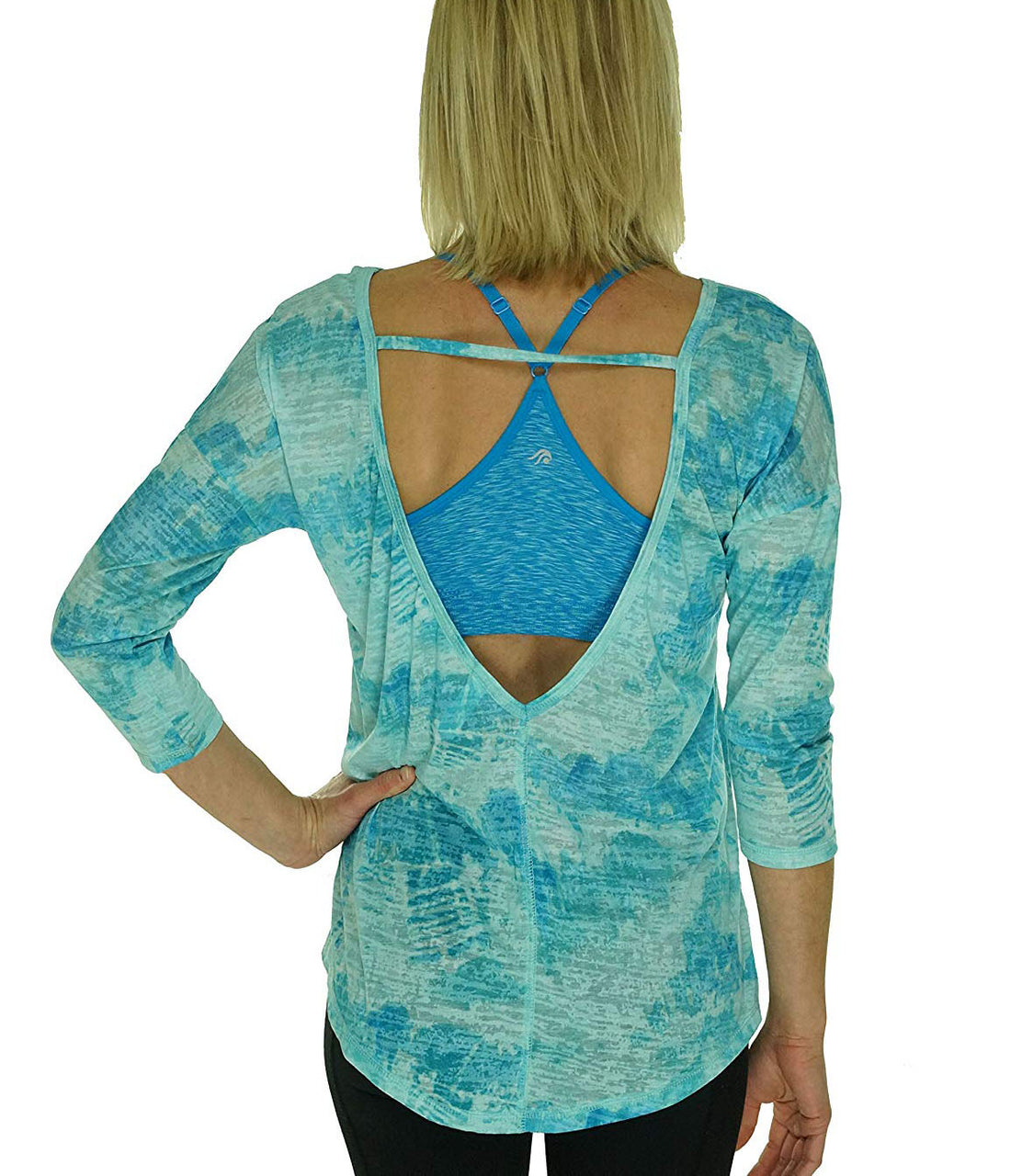Ideology Womens Burnout Open Back Pullover Top