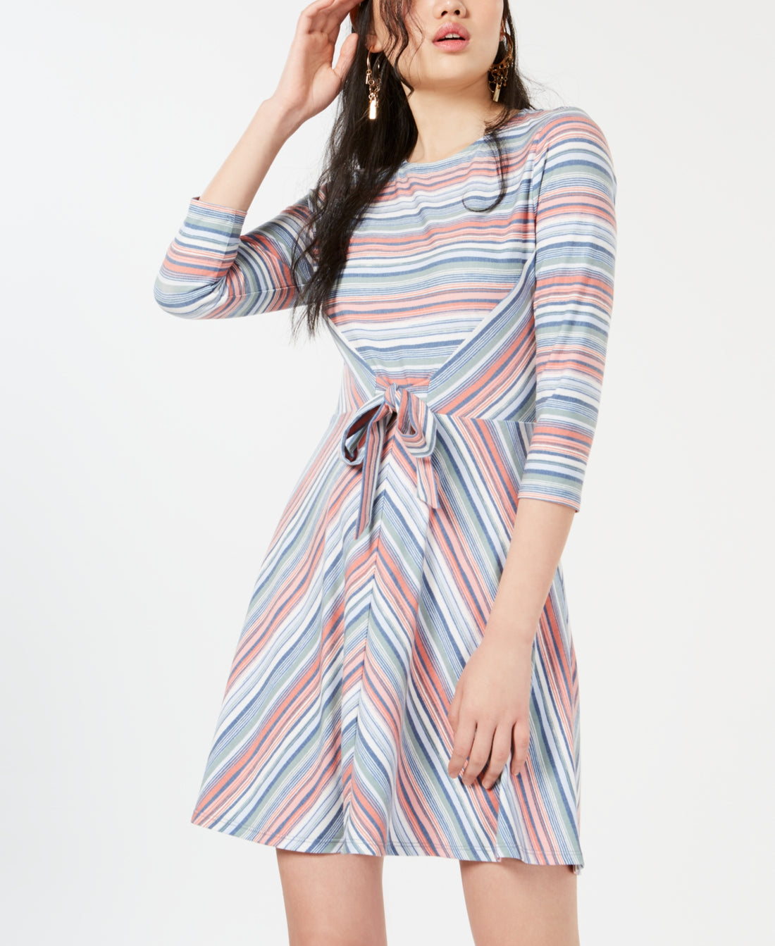 Be Bop Juniors Printed Tie-Waist Dress