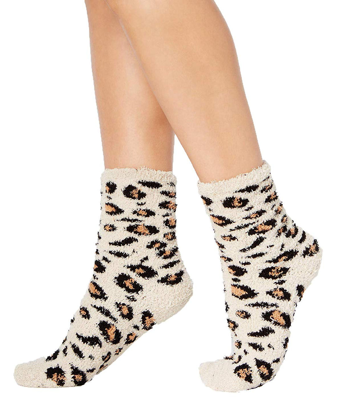 Charter Club Women's Leopard Print Butter Socks Bone