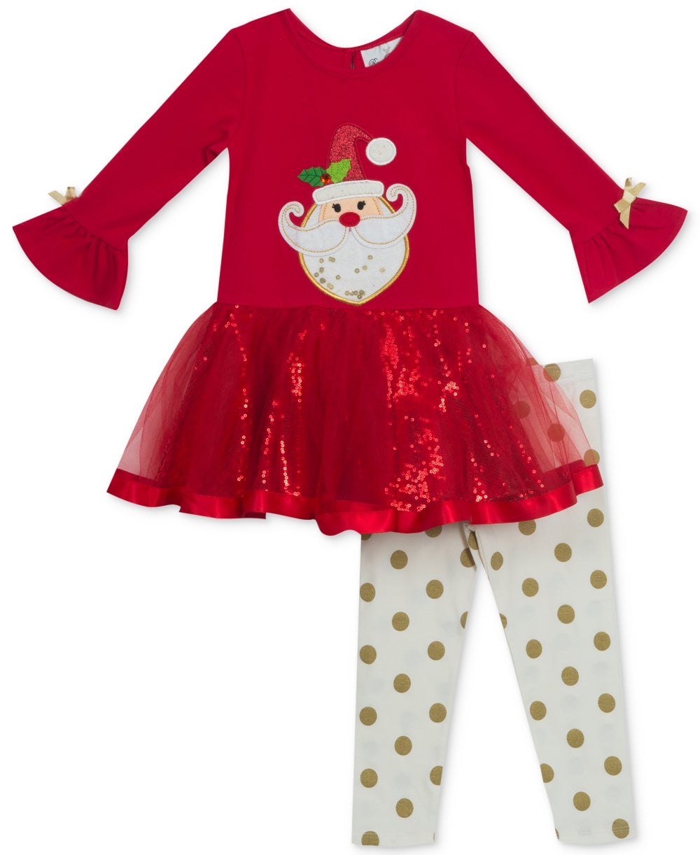 Rare Editions Infant Girls Holiday Tutu Tunic And Leggings Set