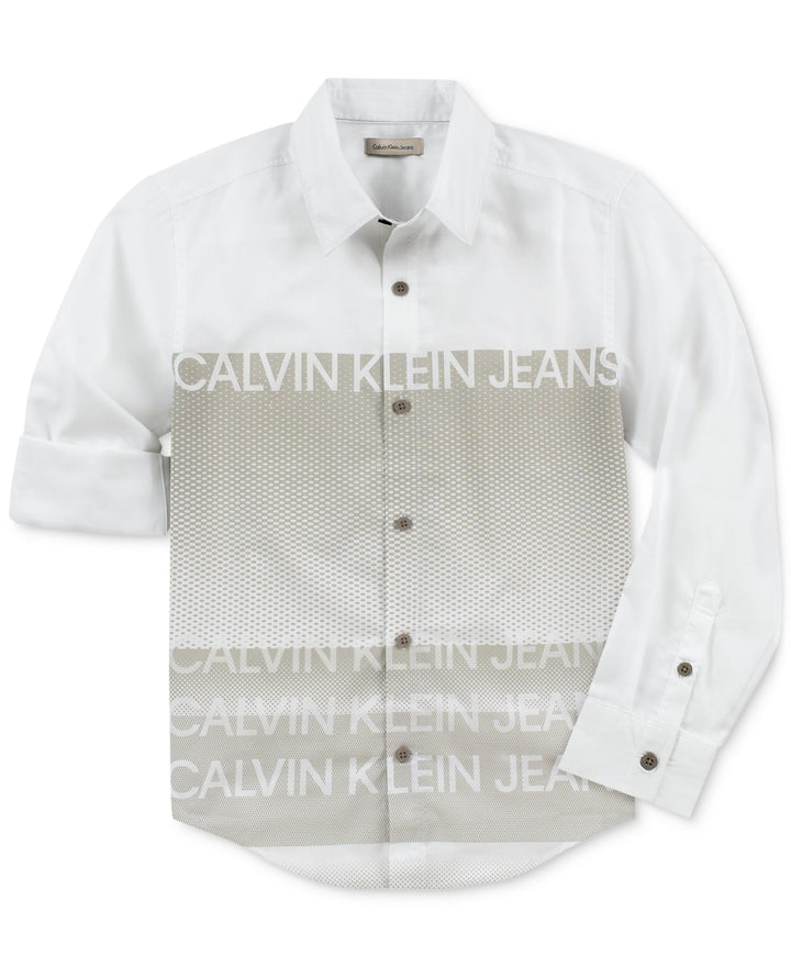Calvin Klein Big Kid Boys Logo Shirt,Medium