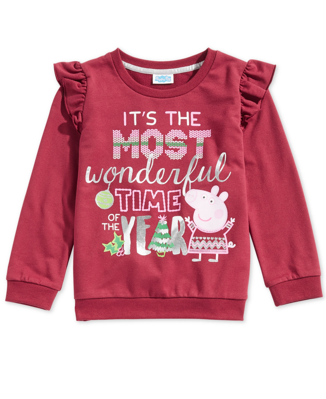 Peppa Pig Toddler Girls Ruffle Trim Sweatshirt