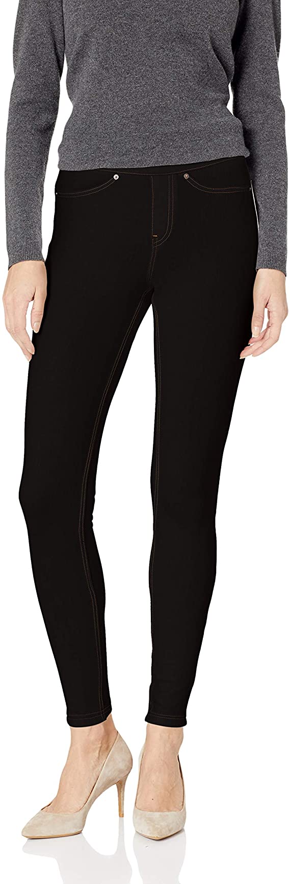 HUE Womens Original Denim Leggings,Black,X-Small