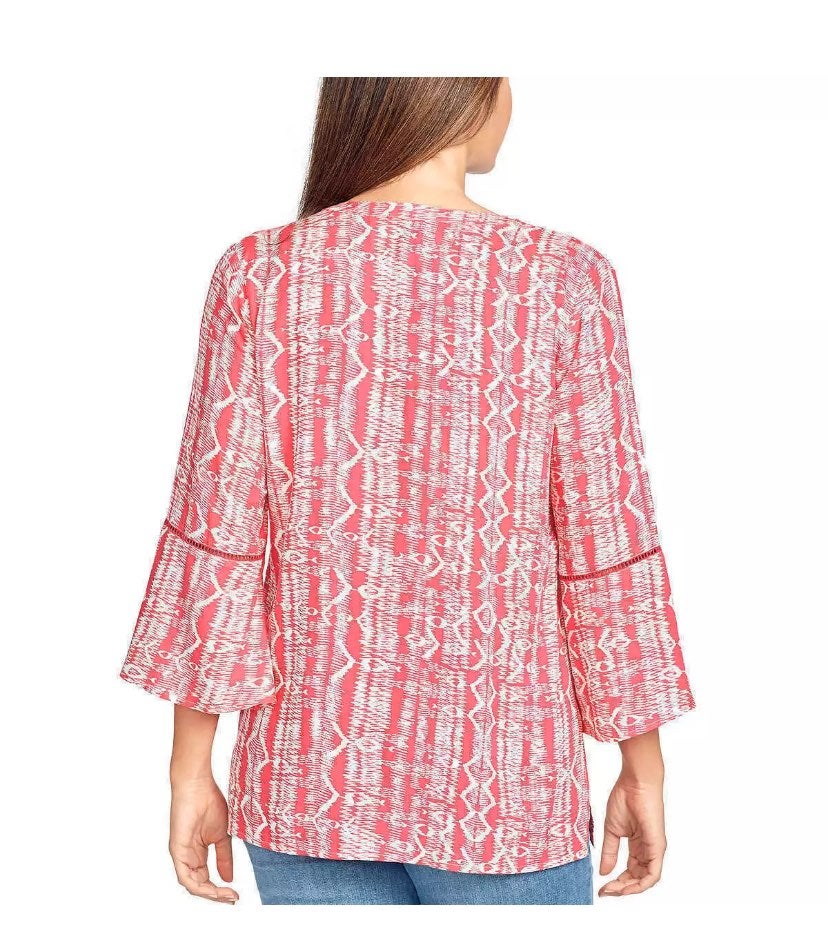 Gloria Vanderbilt Womens Nova Flutter Sleeve Blouse