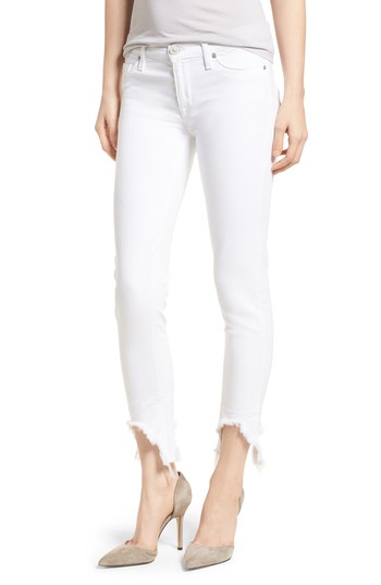 HUDSON Womens Mid Rise Skinny Crop Jeans,White,27