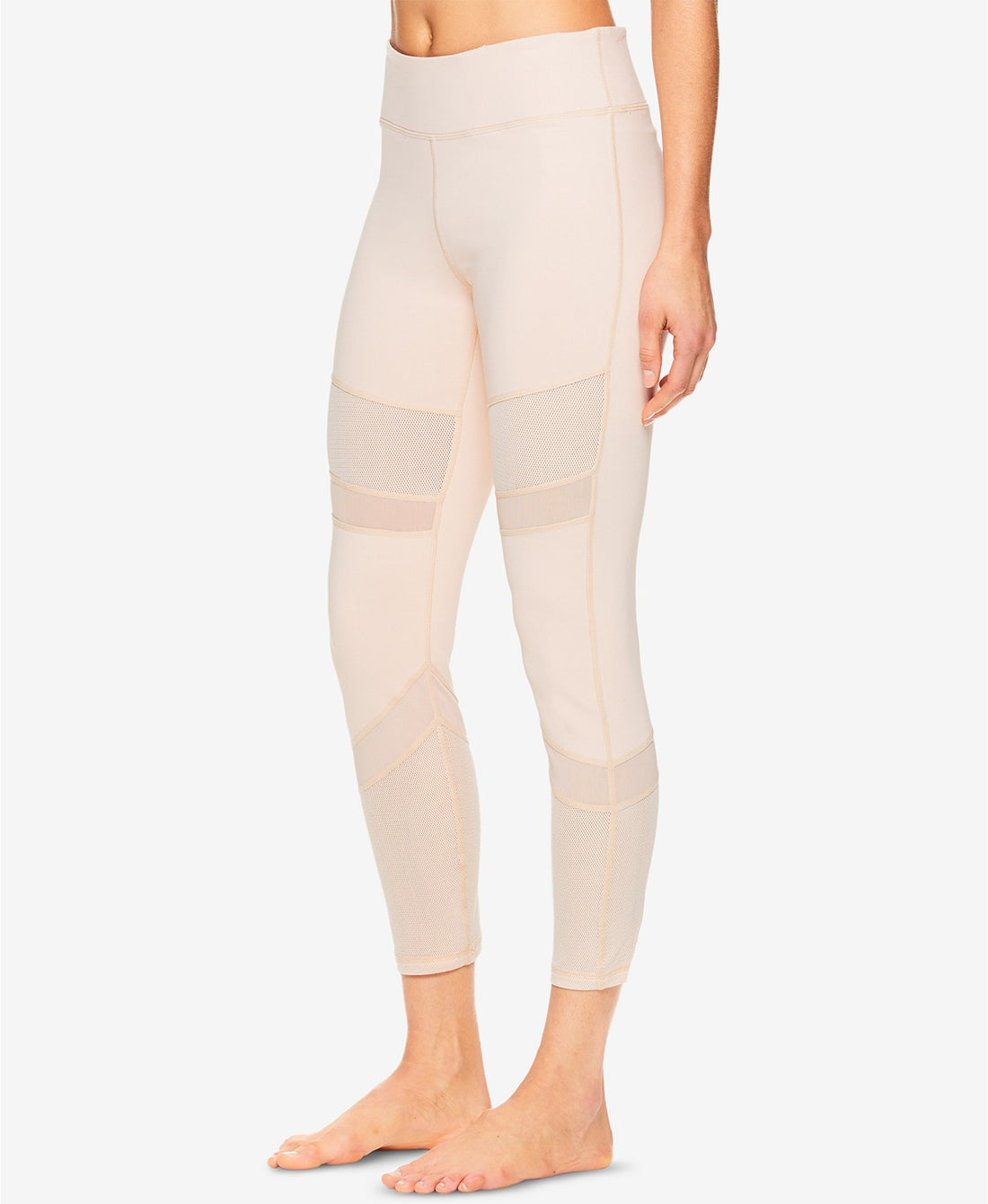 Gaiam Womens Naomi Mesh-detail Ankle Leggings GAW183-PEACH WHIP