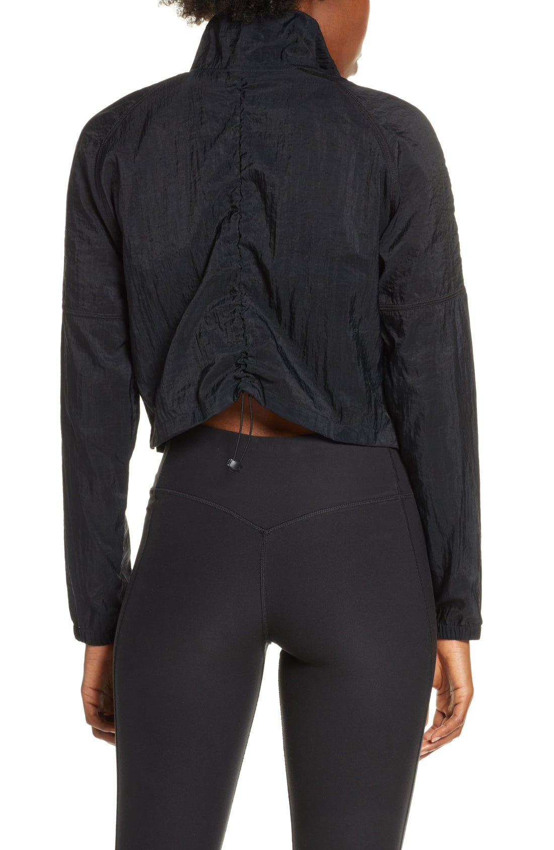 Nike Womens Translucent Cropped Running Jacket Color Black/Phantom