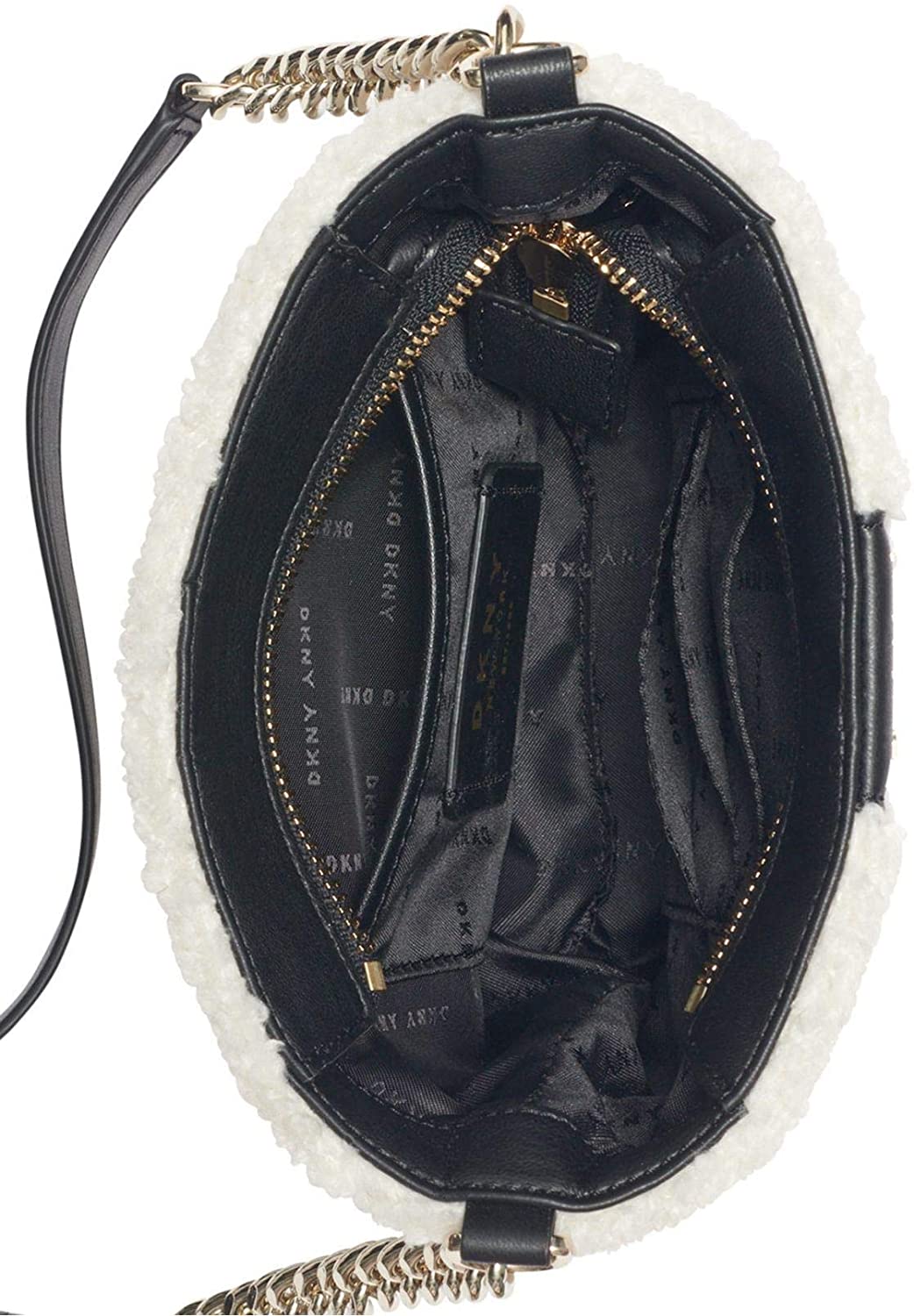 DKNY Womens Shane Sherpa Bucket Bag