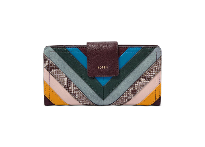 Fossil Womens Rfid Logan Leather Tab Wallet