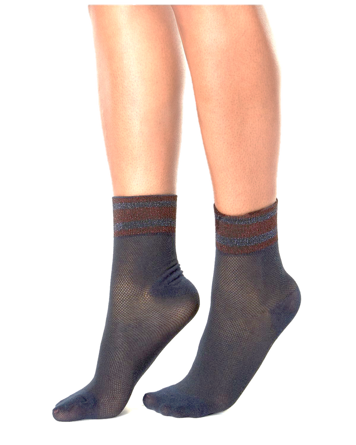 INC International Concepts Womens 1 Pair Ultra soft High Cut Varsity Stripe Sock