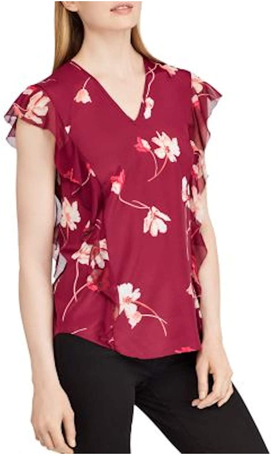 Lauren Ralph Lauren Womens Floral Pullover Blouse