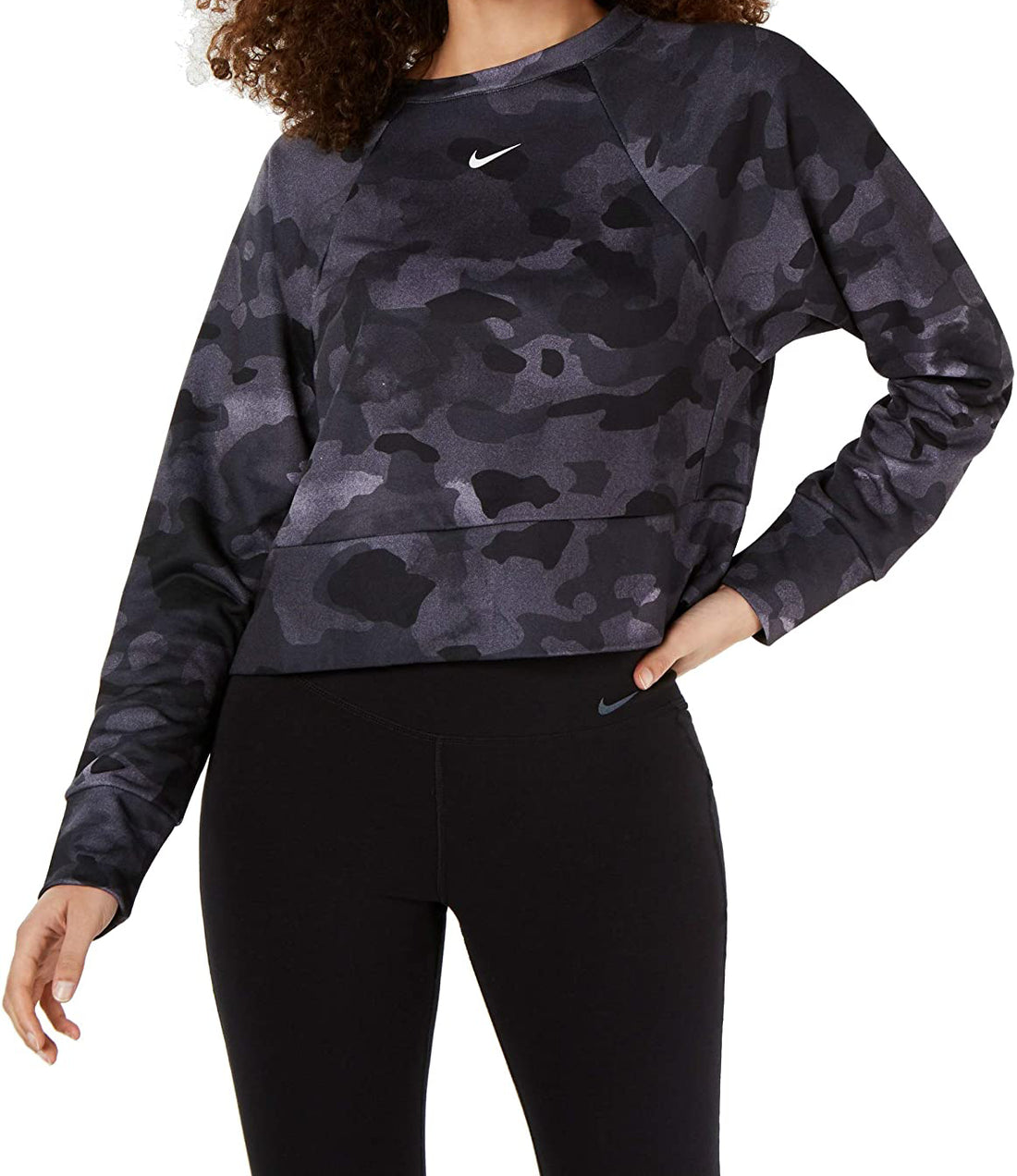 Nike Womens Icon Camo Cropped Sweatshirt